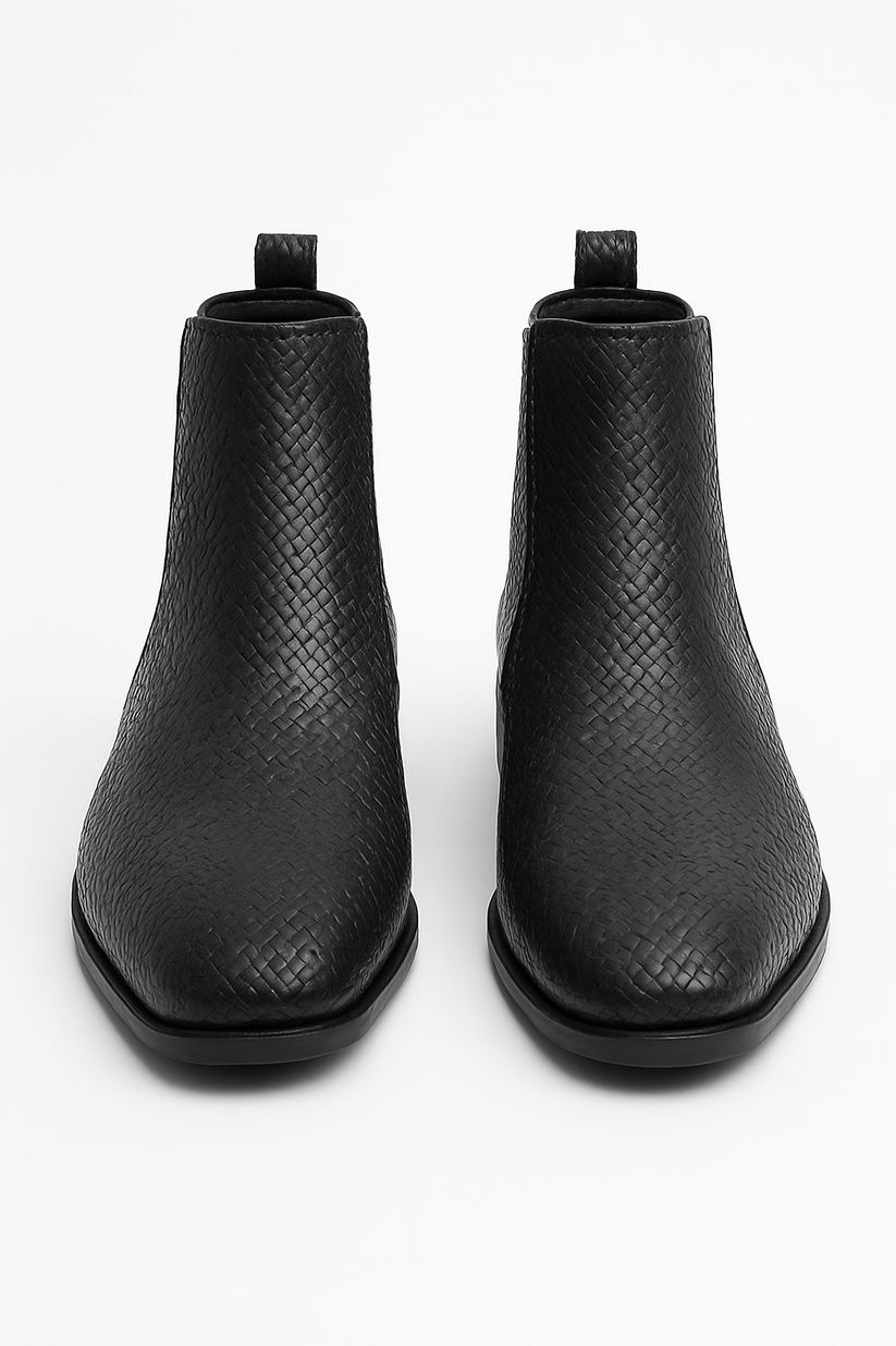 CROCK AND SNAKE LEATHER CHELSEA BOOTS