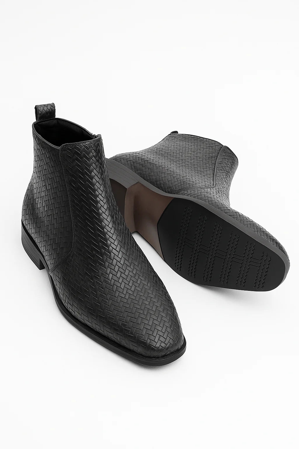 CROCK AND SNAKE LEATHER CHELSEA BOOTS