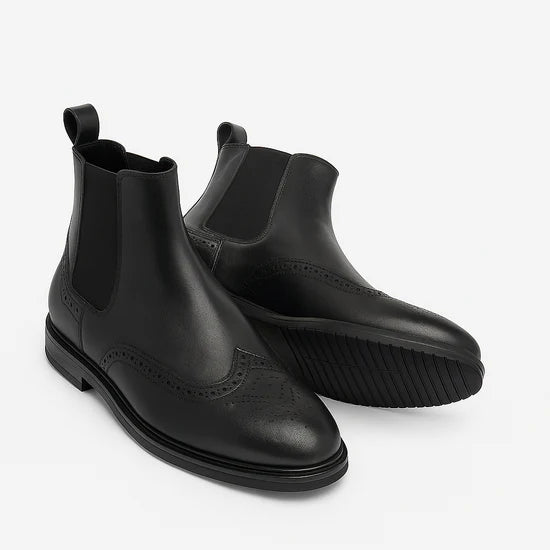 BROGUE Black Chelsea Boot